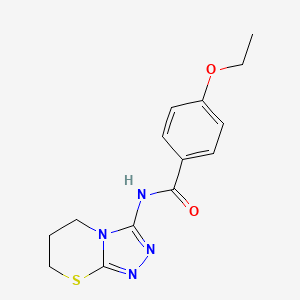 molecular formula C14H16N4O2S B11253922 4-Ethoxy-N-{5H,6H,7H-[1,2,4]triazolo[3,4-B][1,3]thiazin-3-YL}benzamide 