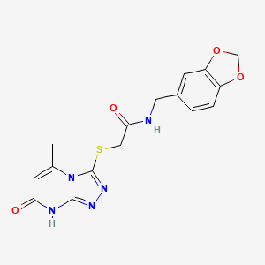 N-(benzo[d][1,3]dioxol-5-ylmethyl)-2-((5-methyl-7-oxo-7,8-dihydro-[1,2,4]triazolo[4,3-a]pyrimidin-3-yl)thio)acetamide