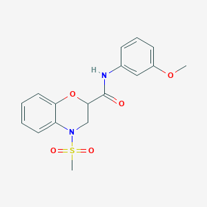 N-(3-methoxyphenyl)-4-(methylsulfonyl)-3,4-dihydro-2H-1,4-benzoxazine-2-carboxamide