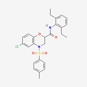 molecular formula C26H27ClN2O4S B11253953 6-chloro-N-(2,6-diethylphenyl)-4-[(4-methylphenyl)sulfonyl]-3,4-dihydro-2H-1,4-benzoxazine-2-carboxamide 