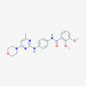 molecular formula C24H27N5O4 B11253956 2,3-dimethoxy-N-(4-((4-methyl-6-morpholinopyrimidin-2-yl)amino)phenyl)benzamide 