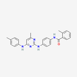 molecular formula C26H25N5O B11253975 2-methyl-N-[4-({4-methyl-6-[(4-methylphenyl)amino]pyrimidin-2-yl}amino)phenyl]benzamide 