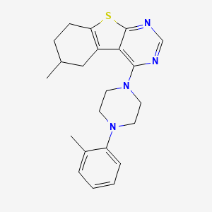 6-Methyl-4-[4-(2-methylphenyl)piperazin-1-yl]-5,6,7,8-tetrahydro[1]benzothieno[2,3-d]pyrimidine