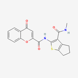 N-[3-(Methylcarbamoyl)-4H,5H,6H-cyclopenta[B]thiophen-2-YL]-4-oxo-4H-chromene-2-carboxamide