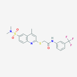 2-{[6-(dimethylsulfamoyl)-4-methylquinolin-2-yl]sulfanyl}-N-[3-(trifluoromethyl)phenyl]acetamide