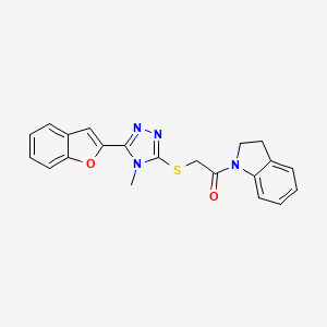 2-{[5-(1-benzofuran-2-yl)-4-methyl-4H-1,2,4-triazol-3-yl]sulfanyl}-1-(2,3-dihydro-1H-indol-1-yl)ethanone