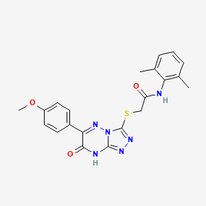 molecular formula C21H20N6O3S B11254012 N-(2,6-dimethylphenyl)-2-{[6-(4-methoxyphenyl)-7-oxo-7,8-dihydro[1,2,4]triazolo[4,3-b][1,2,4]triazin-3-yl]sulfanyl}acetamide 