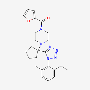 molecular formula C24H30N6O2 B11254055 (4-{1-[1-(2-ethyl-6-methylphenyl)-1H-tetrazol-5-yl]cyclopentyl}piperazin-1-yl)(furan-2-yl)methanone 