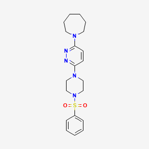 molecular formula C20H27N5O2S B11254062 1-(6-(4-(Phenylsulfonyl)piperazin-1-yl)pyridazin-3-yl)azepane 