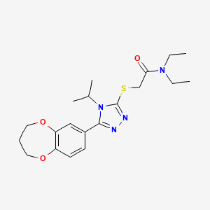 2-{[5-(3,4-dihydro-2H-1,5-benzodioxepin-7-yl)-4-(propan-2-yl)-4H-1,2,4-triazol-3-yl]sulfanyl}-N,N-diethylacetamide