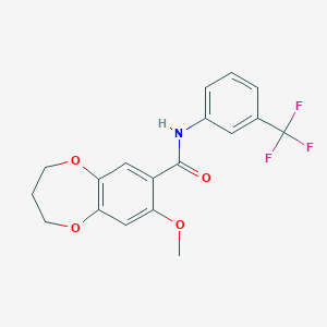 8-methoxy-N-[3-(trifluoromethyl)phenyl]-3,4-dihydro-2H-1,5-benzodioxepine-7-carboxamide