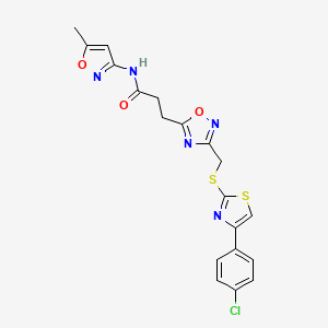 3-[3-({[4-(4-chlorophenyl)-1,3-thiazol-2-yl]sulfanyl}methyl)-1,2,4-oxadiazol-5-yl]-N-(5-methyl-1,2-oxazol-3-yl)propanamide