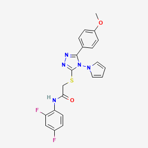 N-(2,4-difluorophenyl)-2-{[5-(4-methoxyphenyl)-4-(1H-pyrrol-1-yl)-4H-1,2,4-triazol-3-yl]sulfanyl}acetamide