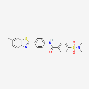 molecular formula C23H21N3O3S2 B11254125 4-(dimethylsulfamoyl)-N-[4-(6-methyl-1,3-benzothiazol-2-yl)phenyl]benzamide 