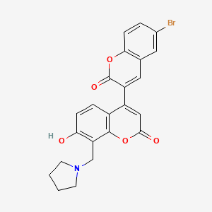 6-bromo-7'-hydroxy-8'-(pyrrolidin-1-ylmethyl)-2H,2'H-3,4'-bichromene-2,2'-dione