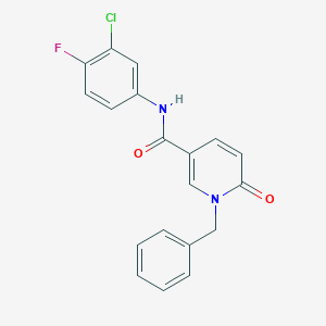 1-benzyl-N-(3-chloro-4-fluorophenyl)-6-oxo-1,6-dihydropyridine-3-carboxamide