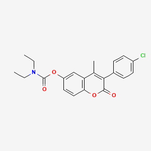 molecular formula C21H20ClNO4 B11254175 3-(4-chlorophenyl)-4-methyl-2-oxo-2H-chromen-6-yl diethylcarbamate 