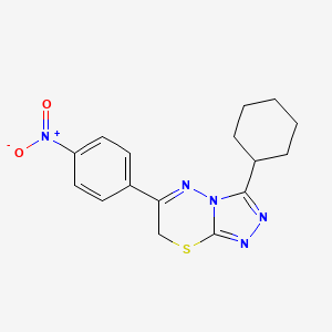 3-cyclohexyl-6-(4-nitrophenyl)-7H-[1,2,4]triazolo[3,4-b][1,3,4]thiadiazine