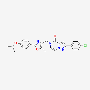 2-(4-chlorophenyl)-5-((2-(4-isopropoxyphenyl)-5-methyloxazol-4-yl)methyl)pyrazolo[1,5-a]pyrazin-4(5H)-one