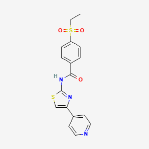 molecular formula C17H15N3O3S2 B11254224 4-(ethylsulfonyl)-N-(4-(pyridin-4-yl)thiazol-2-yl)benzamide 