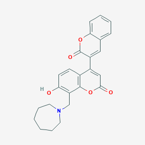 molecular formula C25H23NO5 B11254227 8'-(azepan-1-ylmethyl)-7'-hydroxy-2H,2'H-3,4'-bichromene-2,2'-dione 