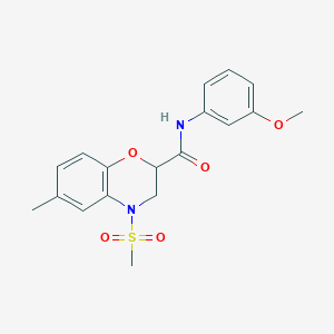 N-(3-methoxyphenyl)-6-methyl-4-(methylsulfonyl)-3,4-dihydro-2H-1,4-benzoxazine-2-carboxamide