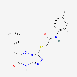 molecular formula C21H20N6O2S B11254253 2-[(6-benzyl-7-hydroxy[1,2,4]triazolo[4,3-b][1,2,4]triazin-3-yl)sulfanyl]-N-(2,4-dimethylphenyl)acetamide 