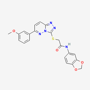 molecular formula C21H17N5O4S B11254258 N-(2H-1,3-Benzodioxol-5-YL)-2-{[6-(3-methoxyphenyl)-[1,2,4]triazolo[4,3-B]pyridazin-3-YL]sulfanyl}acetamide 