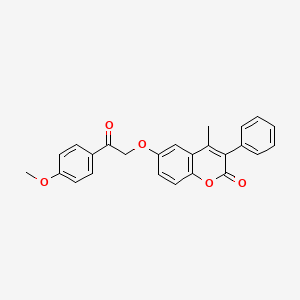 molecular formula C25H20O5 B11254263 6-[2-(4-methoxyphenyl)-2-oxoethoxy]-4-methyl-3-phenyl-2H-chromen-2-one 