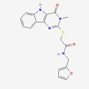 N-(furan-2-ylmethyl)-2-((3-methyl-4-oxo-4,5-dihydro-3H-pyrimido[5,4-b]indol-2-yl)thio)acetamide