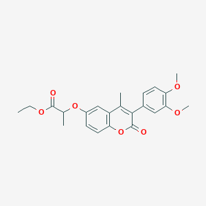 ethyl 2-{[3-(3,4-dimethoxyphenyl)-4-methyl-2-oxo-2H-chromen-6-yl]oxy}propanoate