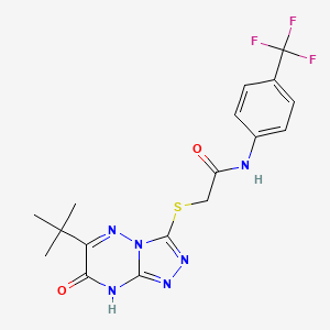 2-[(6-tert-butyl-7-hydroxy[1,2,4]triazolo[4,3-b][1,2,4]triazin-3-yl)sulfanyl]-N-[4-(trifluoromethyl)phenyl]acetamide