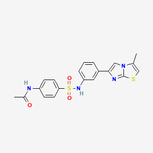 molecular formula C20H18N4O3S2 B11254384 N-(4-(N-(3-(3-methylimidazo[2,1-b]thiazol-6-yl)phenyl)sulfamoyl)phenyl)acetamide 