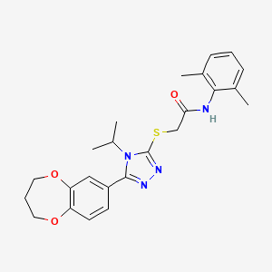 2-{[5-(3,4-dihydro-2H-1,5-benzodioxepin-7-yl)-4-(propan-2-yl)-4H-1,2,4-triazol-3-yl]sulfanyl}-N-(2,6-dimethylphenyl)acetamide