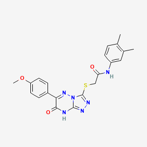 molecular formula C21H20N6O3S B11254396 N-(3,4-dimethylphenyl)-2-{[6-(4-methoxyphenyl)-7-oxo-7,8-dihydro[1,2,4]triazolo[4,3-b][1,2,4]triazin-3-yl]sulfanyl}acetamide 