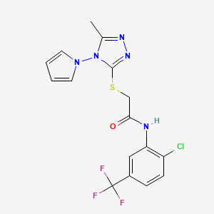 N-[2-chloro-5-(trifluoromethyl)phenyl]-2-{[5-methyl-4-(1H-pyrrol-1-yl)-4H-1,2,4-triazol-3-yl]sulfanyl}acetamide