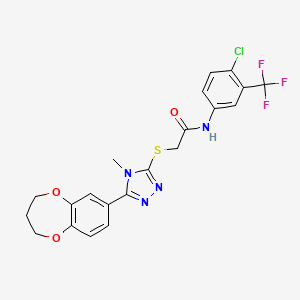 N-[4-chloro-3-(trifluoromethyl)phenyl]-2-{[5-(3,4-dihydro-2H-1,5-benzodioxepin-7-yl)-4-methyl-4H-1,2,4-triazol-3-yl]sulfanyl}acetamide