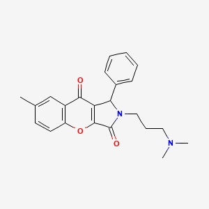 molecular formula C23H24N2O3 B11254431 2-[3-(Dimethylamino)propyl]-7-methyl-1-phenyl-1,2-dihydrochromeno[2,3-c]pyrrole-3,9-dione 