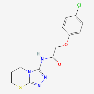 molecular formula C13H13ClN4O2S B11254453 2-(4-chlorophenoxy)-N-(6,7-dihydro-5H-[1,2,4]triazolo[3,4-b][1,3]thiazin-3-yl)acetamide 