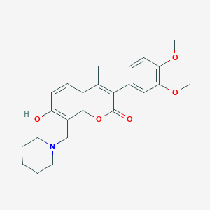 3-(3,4-dimethoxyphenyl)-7-hydroxy-4-methyl-8-(piperidin-1-ylmethyl)-2H-chromen-2-one