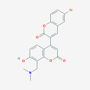 molecular formula C21H16BrNO5 B11254498 6-bromo-8'-[(dimethylamino)methyl]-7'-hydroxy-2H,2'H-3,4'-bichromene-2,2'-dione 