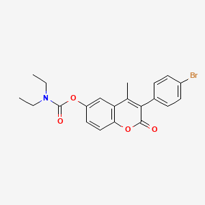 molecular formula C21H20BrNO4 B11254500 3-(4-bromophenyl)-4-methyl-2-oxo-2H-chromen-6-yl diethylcarbamate 