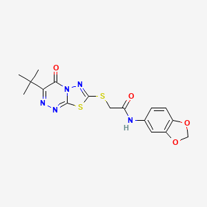 N-(1,3-benzodioxol-5-yl)-2-[(3-tert-butyl-4-oxo-4H-[1,3,4]thiadiazolo[2,3-c][1,2,4]triazin-7-yl)sulfanyl]acetamide