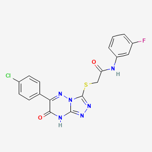 2-{[6-(4-chlorophenyl)-7-oxo-7,8-dihydro[1,2,4]triazolo[4,3-b][1,2,4]triazin-3-yl]sulfanyl}-N-(3-fluorophenyl)acetamide