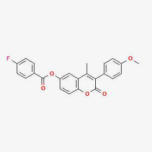 3-(4-methoxyphenyl)-4-methyl-2-oxo-2H-chromen-6-yl 4-fluorobenzoate