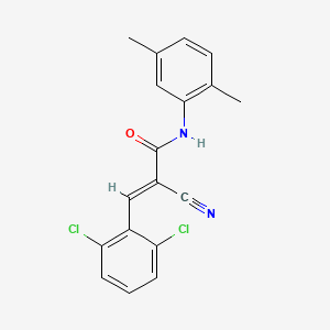 molecular formula C18H14Cl2N2O B11254581 (2E)-2-cyano-3-(2,6-dichlorophenyl)-N-(2,5-dimethylphenyl)prop-2-enamide 