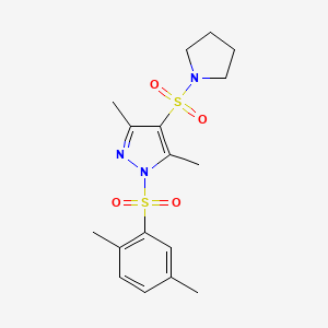 1-((2,5-dimethylphenyl)sulfonyl)-3,5-dimethyl-4-(pyrrolidin-1-ylsulfonyl)-1H-pyrazole