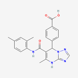 molecular formula C22H21N5O3 B11254607 4-{6-[(2,4-Dimethylphenyl)carbamoyl]-5-methyl-4,7-dihydro[1,2,4]triazolo[1,5-a]pyrimidin-7-yl}benzoic acid 