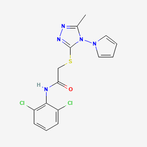 N-(2,6-dichlorophenyl)-2-{[5-methyl-4-(1H-pyrrol-1-yl)-4H-1,2,4-triazol-3-yl]sulfanyl}acetamide