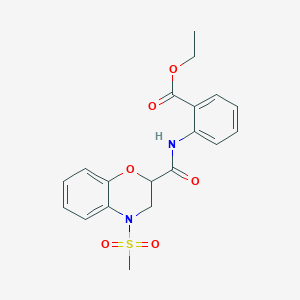 ethyl 2-({[4-(methylsulfonyl)-3,4-dihydro-2H-1,4-benzoxazin-2-yl]carbonyl}amino)benzoate